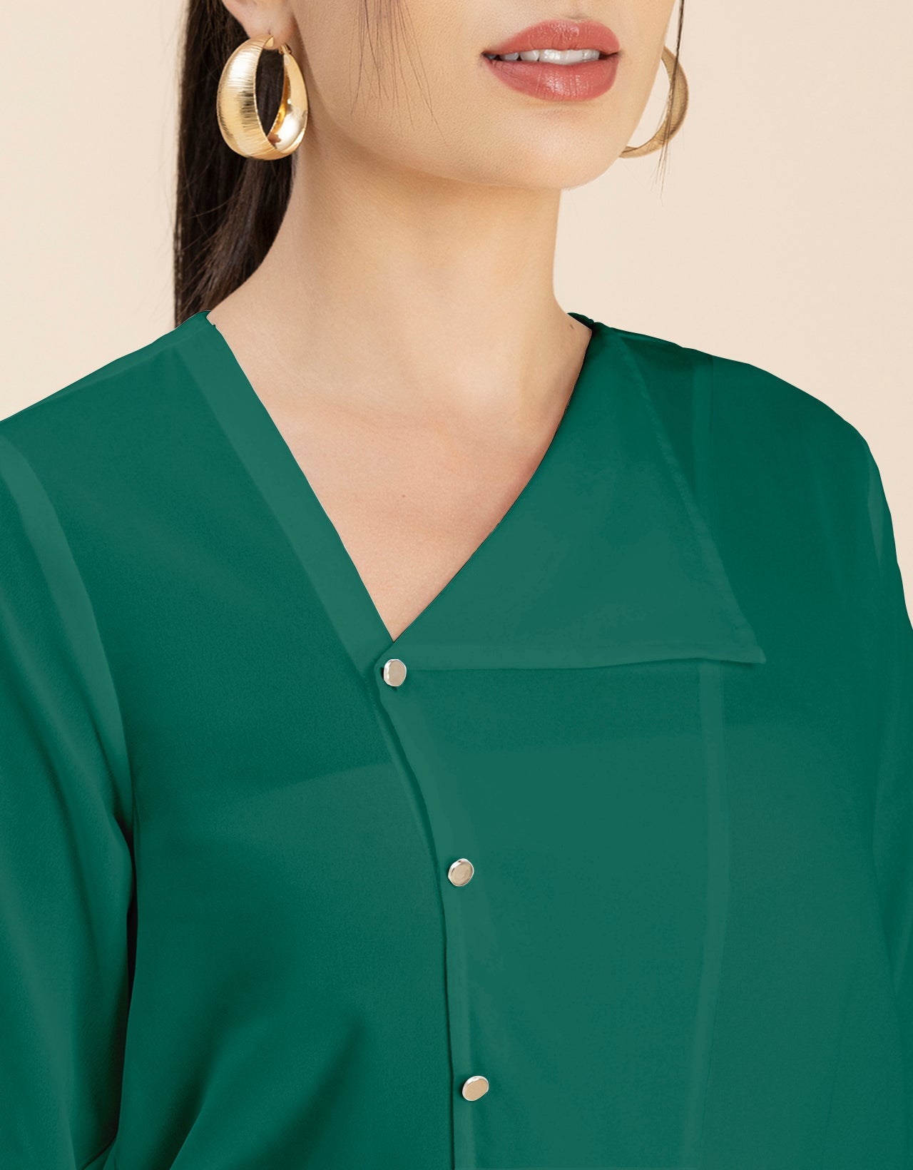 Diagonal Collar Stylish Top
