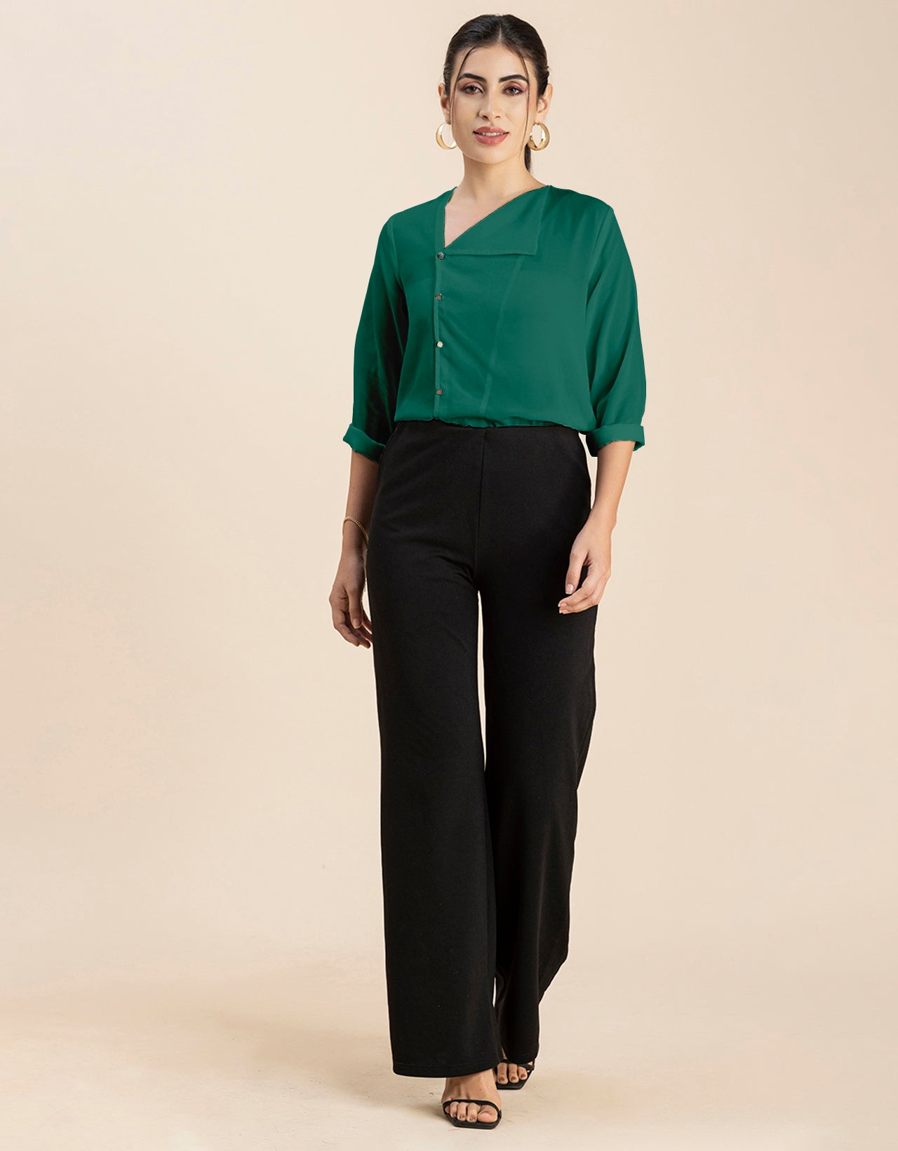 Diagonal Collar Stylish Top