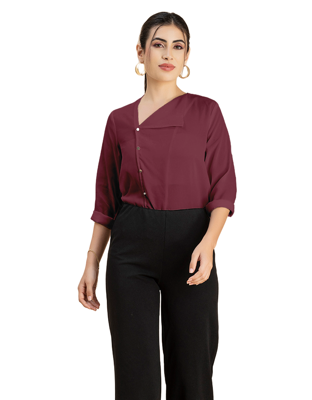 Diagonal Collar Stylish Top