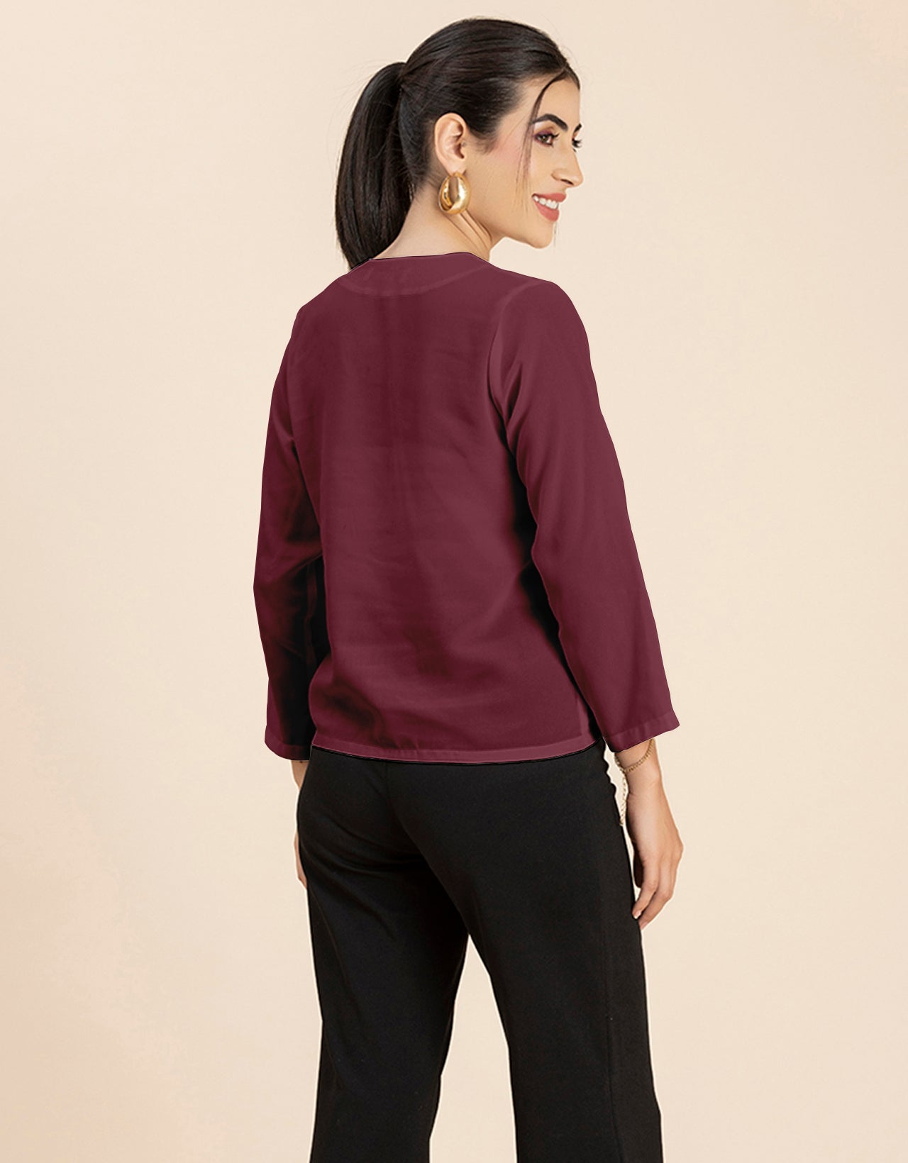 Diagonal Collar Stylish Top