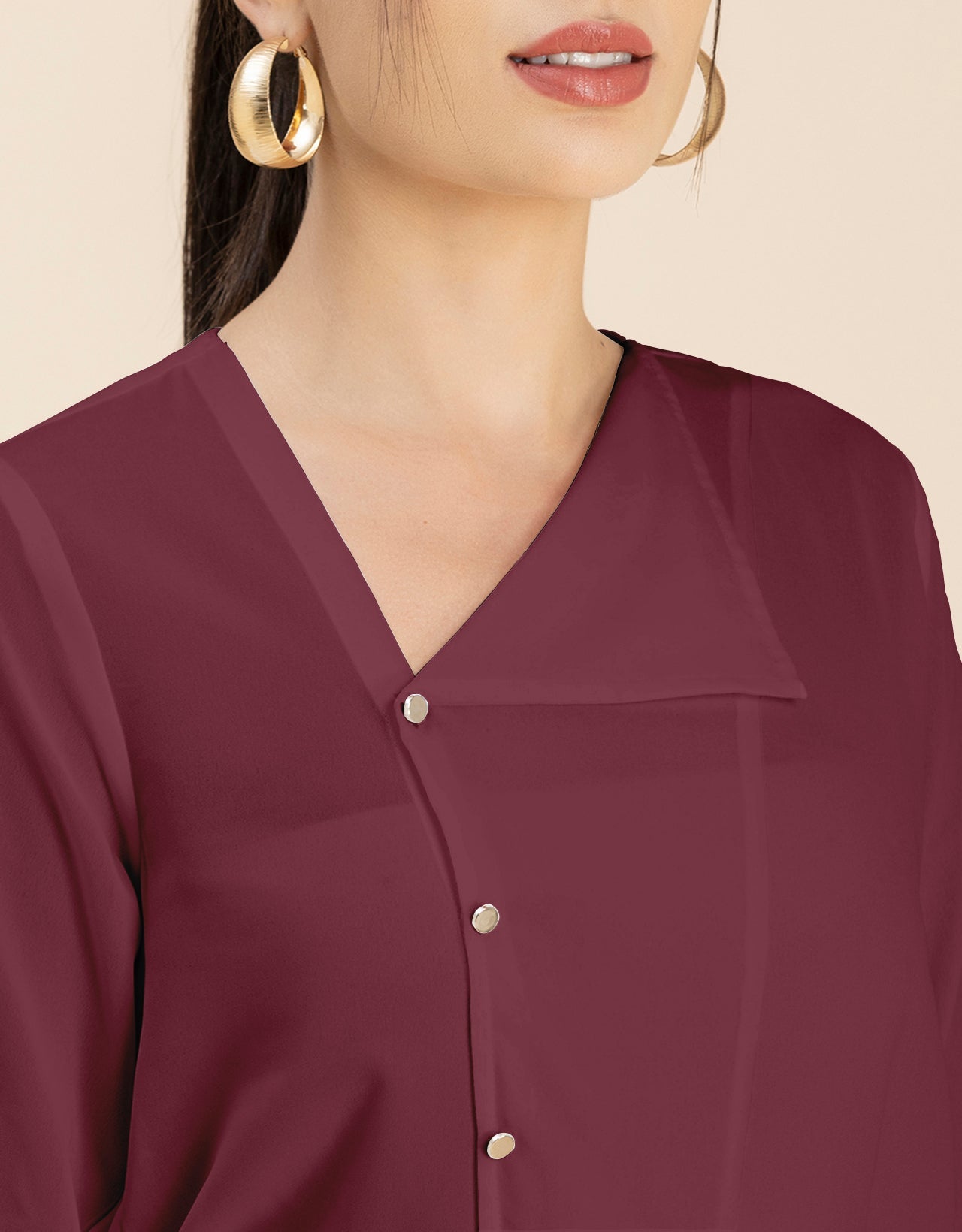 Diagonal Collar Stylish Top