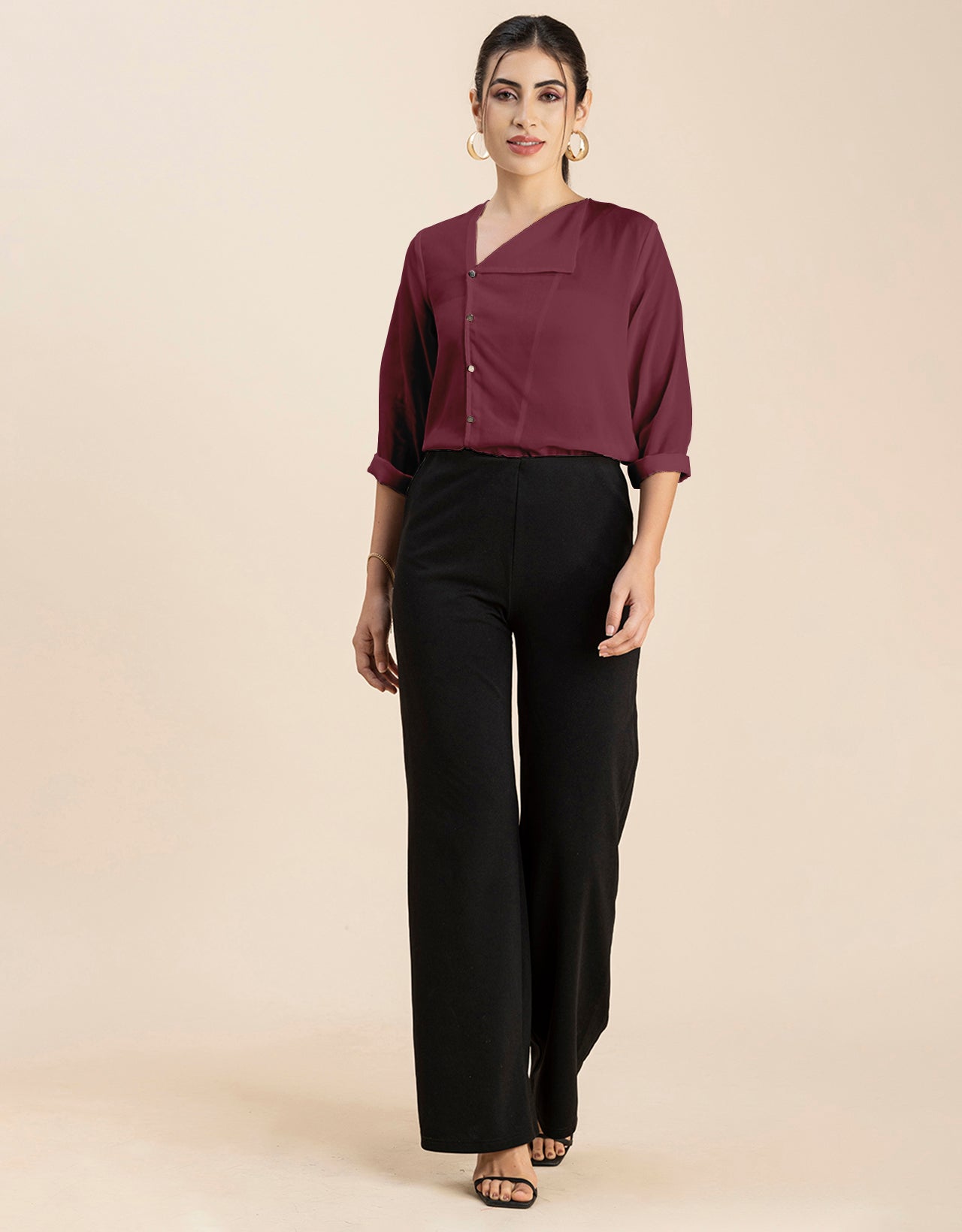 Diagonal Collar Stylish Top