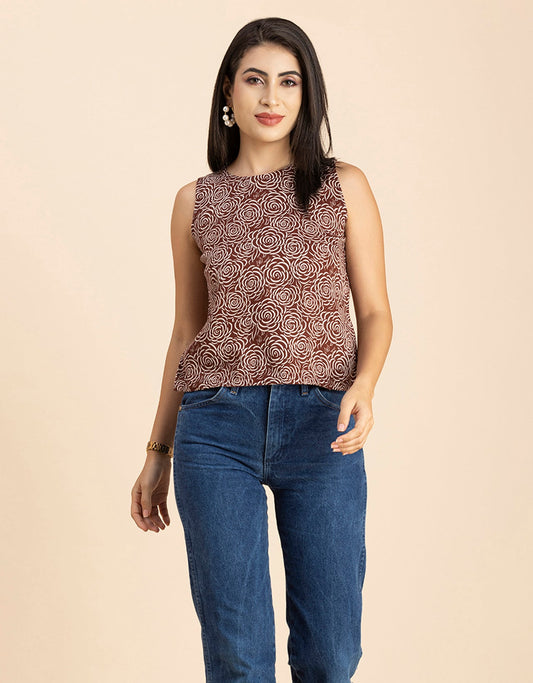 Split Back Sleeveless Top