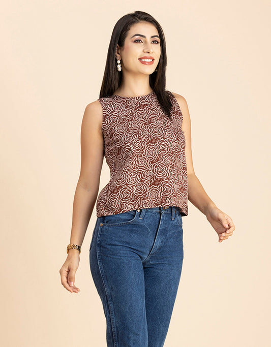 Split Back Sleeveless Top