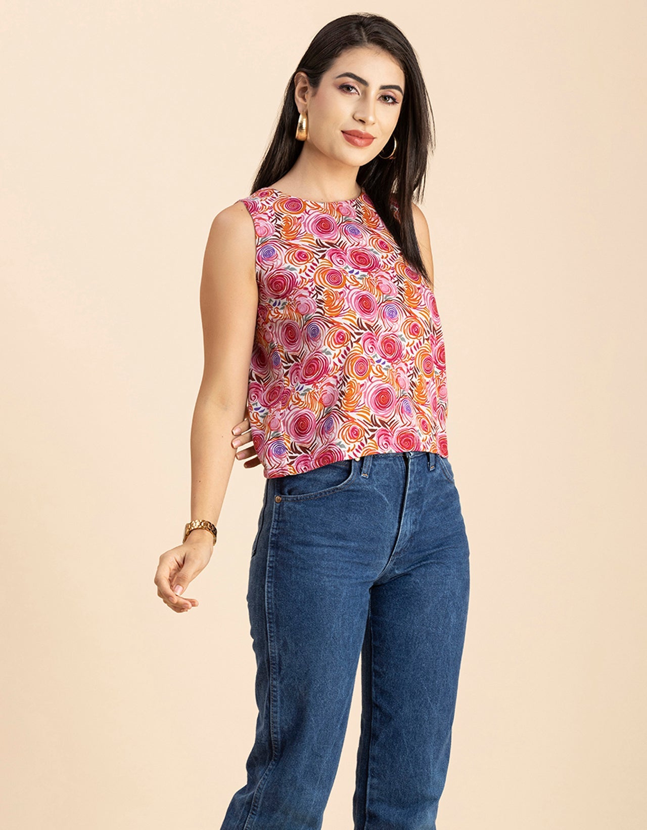 Split Back Sleeveless Top