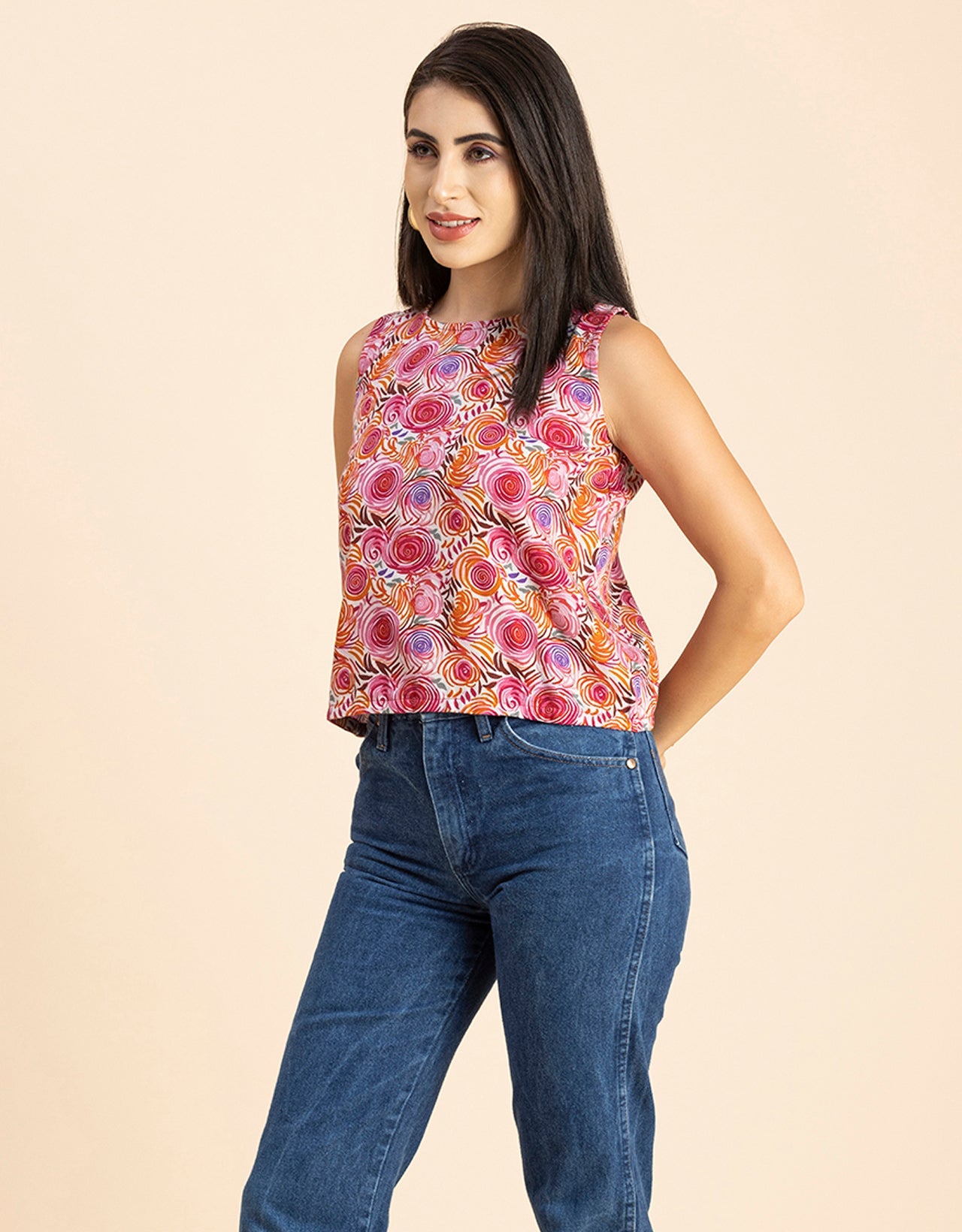 Split Back Sleeveless Top
