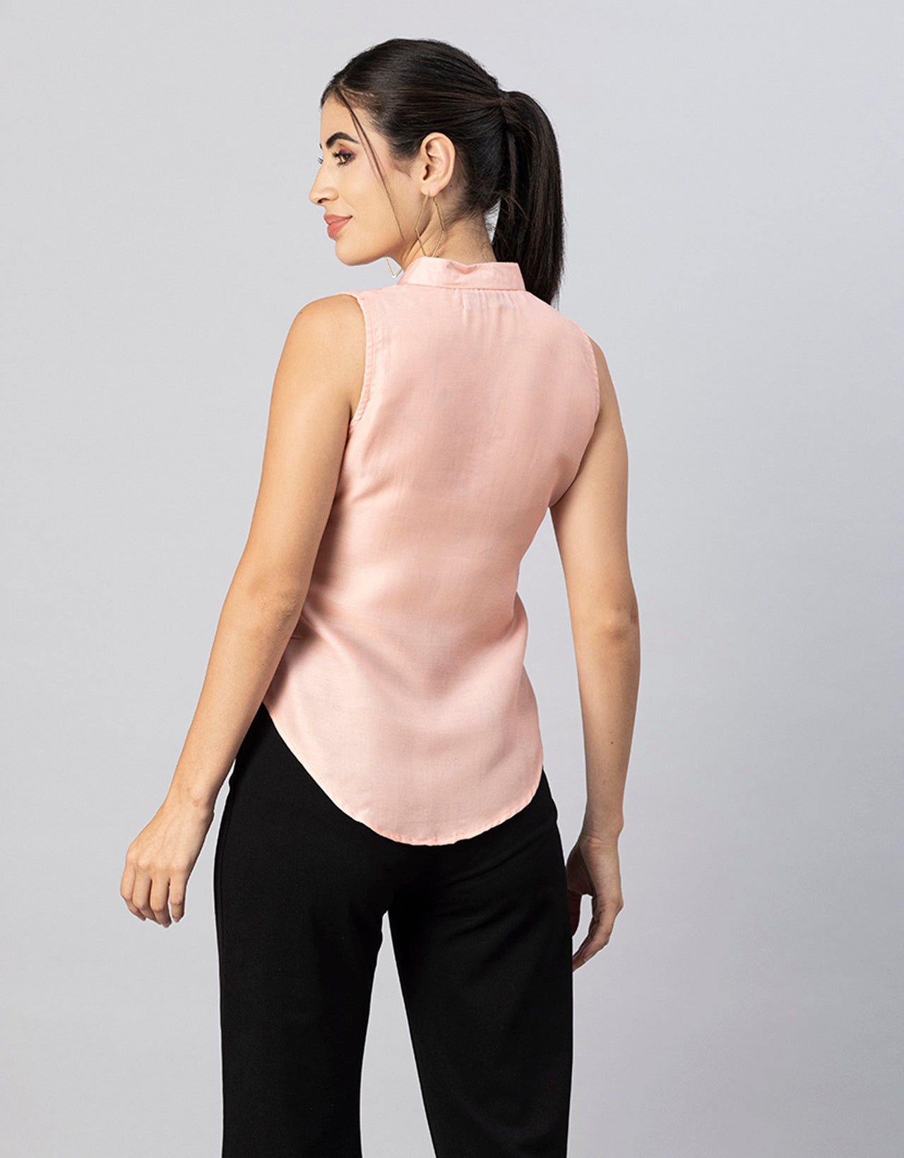 Mandarin Collar Sleeveless