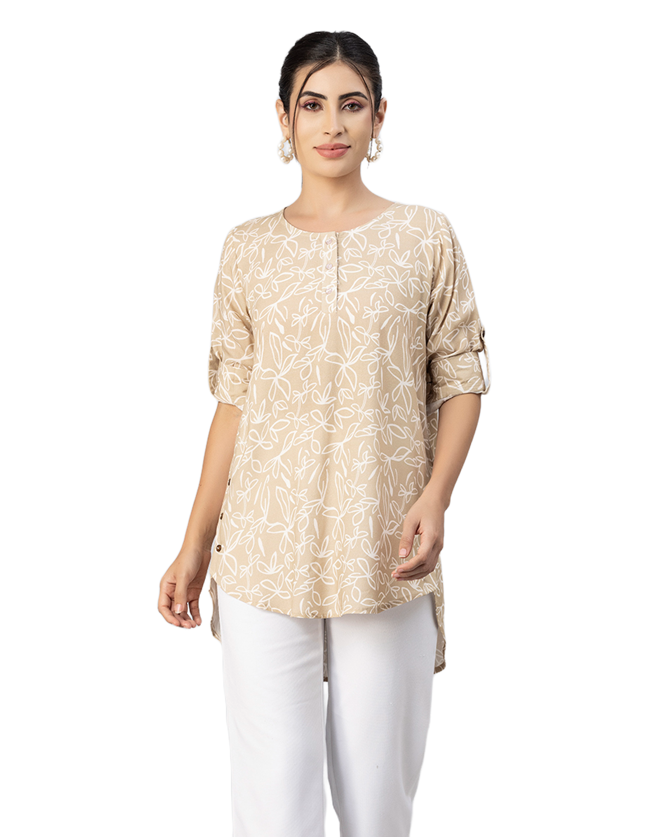 Round Neck Button Placket
