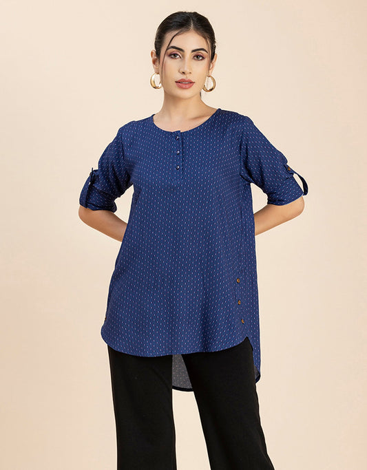 Round Neck Button Placket