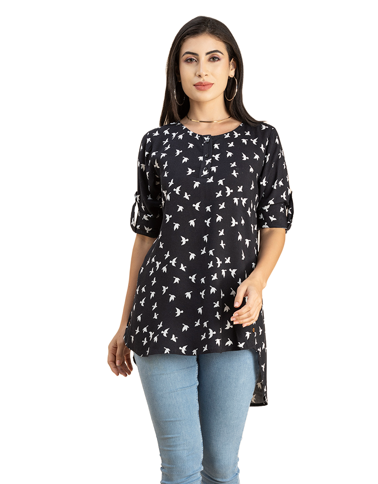 Round Neck Button Placket