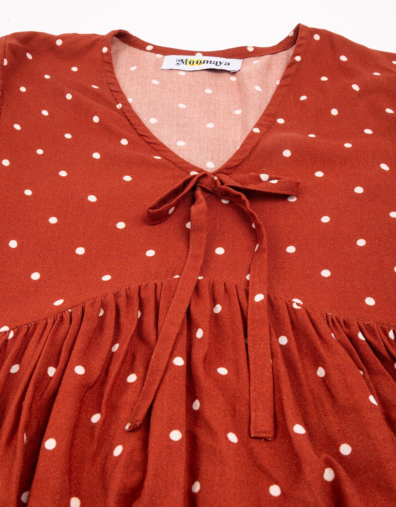 Printed V-Neck Peplum Top