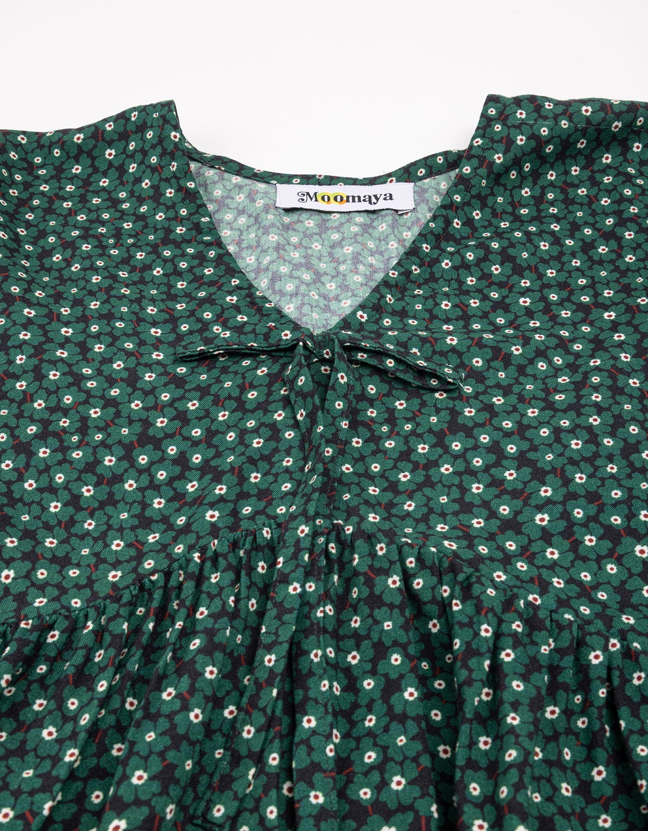 Printed V-Neck Peplum Top