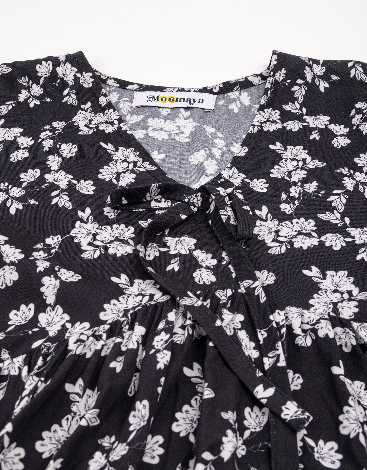 Printed V-Neck Peplum Top