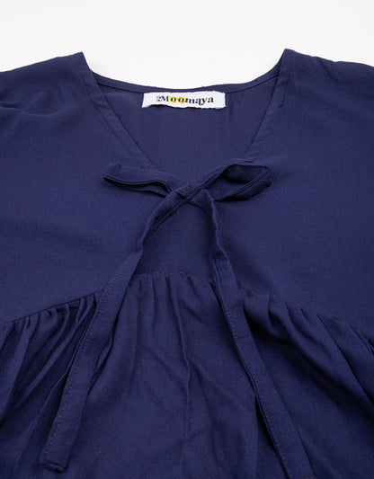 Printed V-Neck Peplum Top