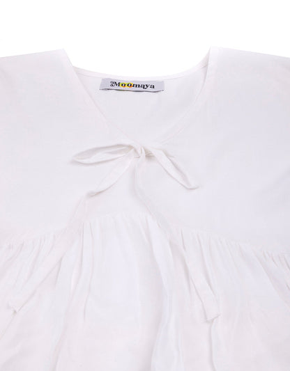 Printed V-Neck Peplum Top