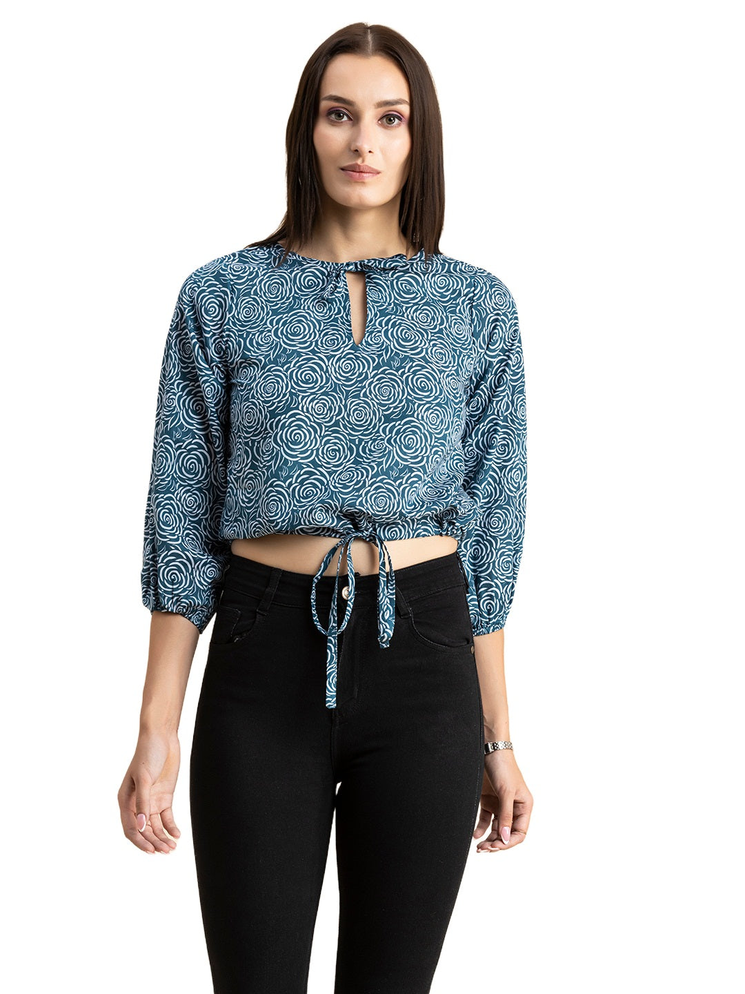 Printed Cotton Tie-Up Top