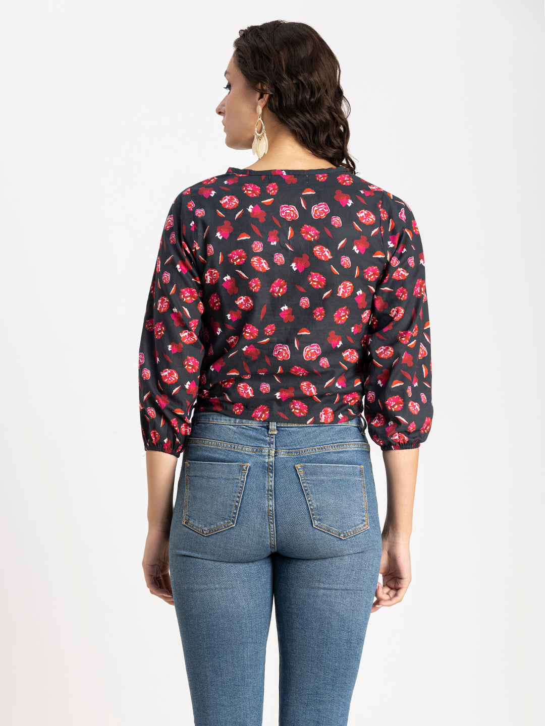Printed Cotton Tie-Up Top