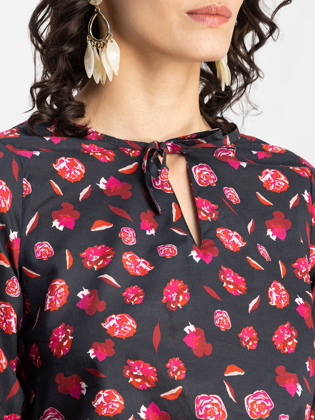 Printed Cotton Tie-Up Top