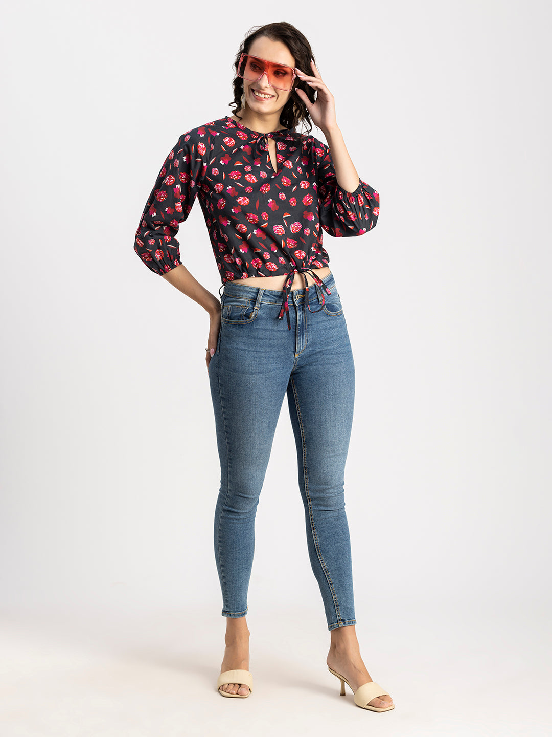 Printed Cotton Tie-Up Top