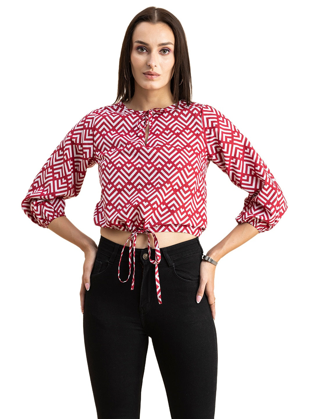 Printed Cotton Tie-Up Top