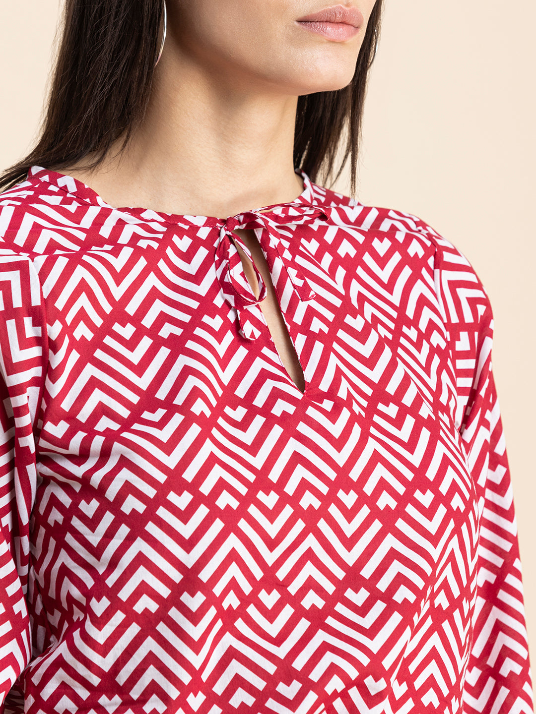 Printed Cotton Tie-Up Top