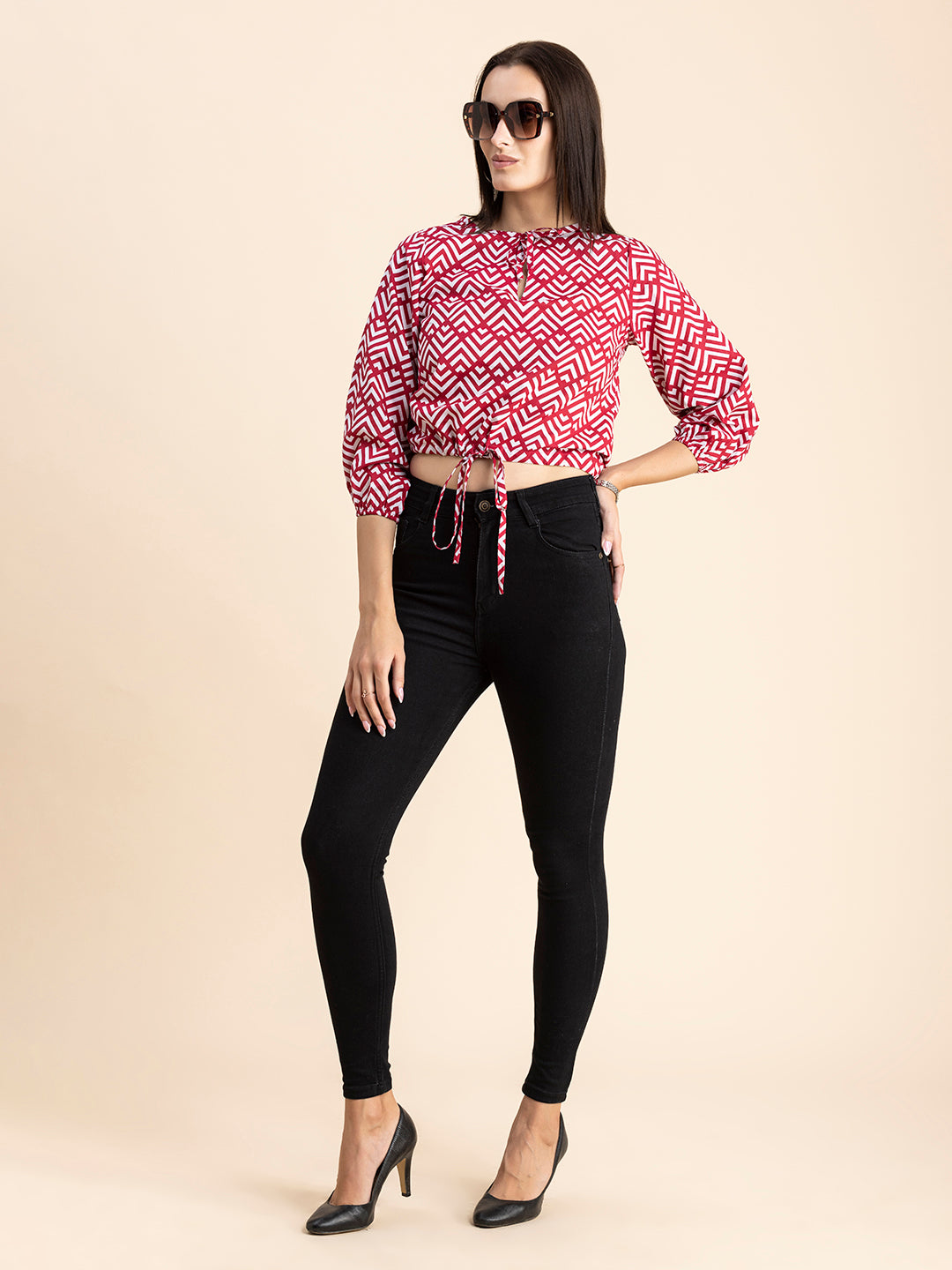 Printed Cotton Tie-Up Top