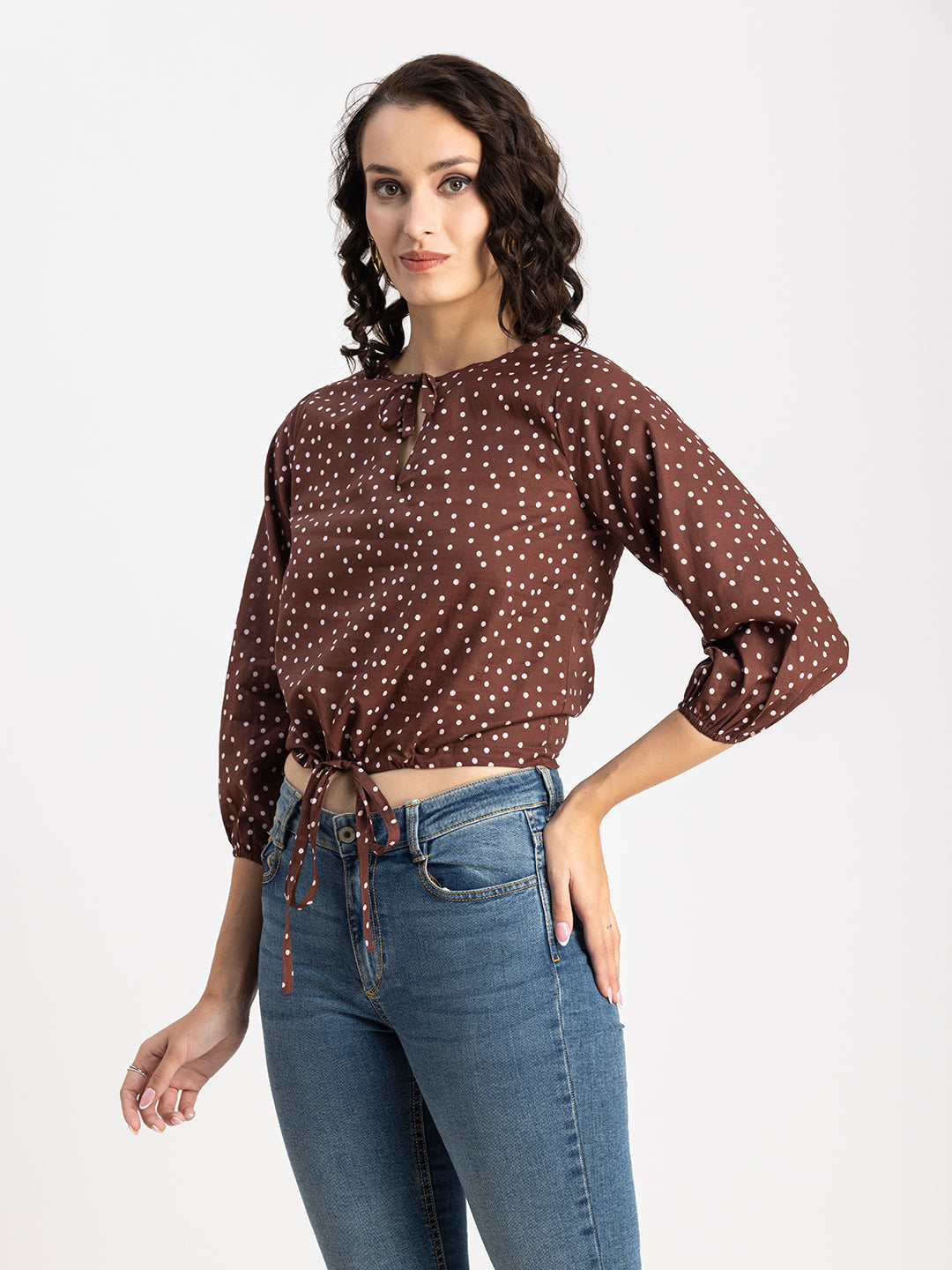 Printed Cotton Tie-Up Top