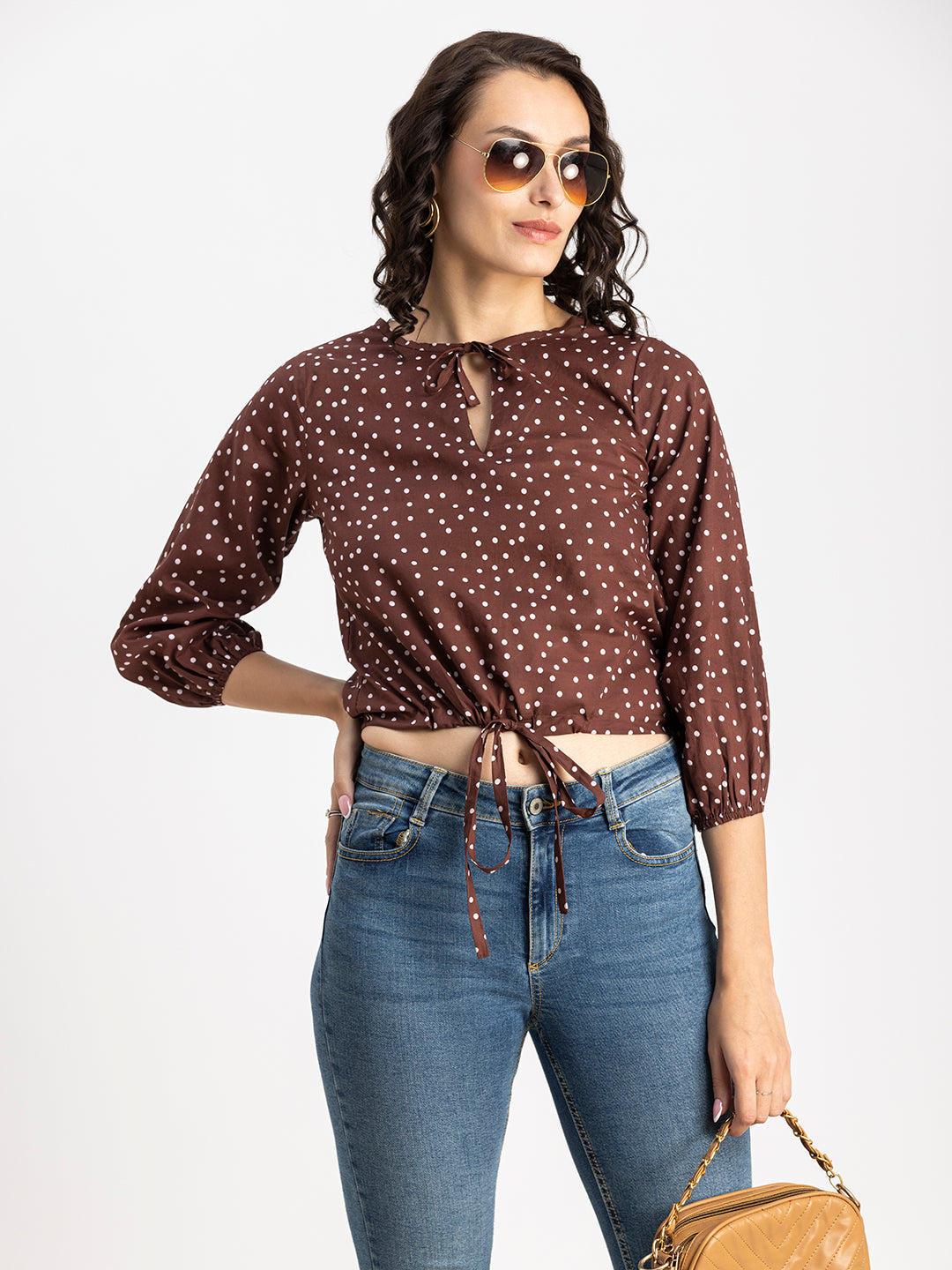 Printed Cotton Tie-Up Top