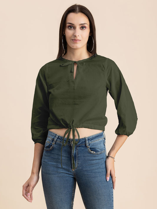 Printed Cotton Tie-Up Top