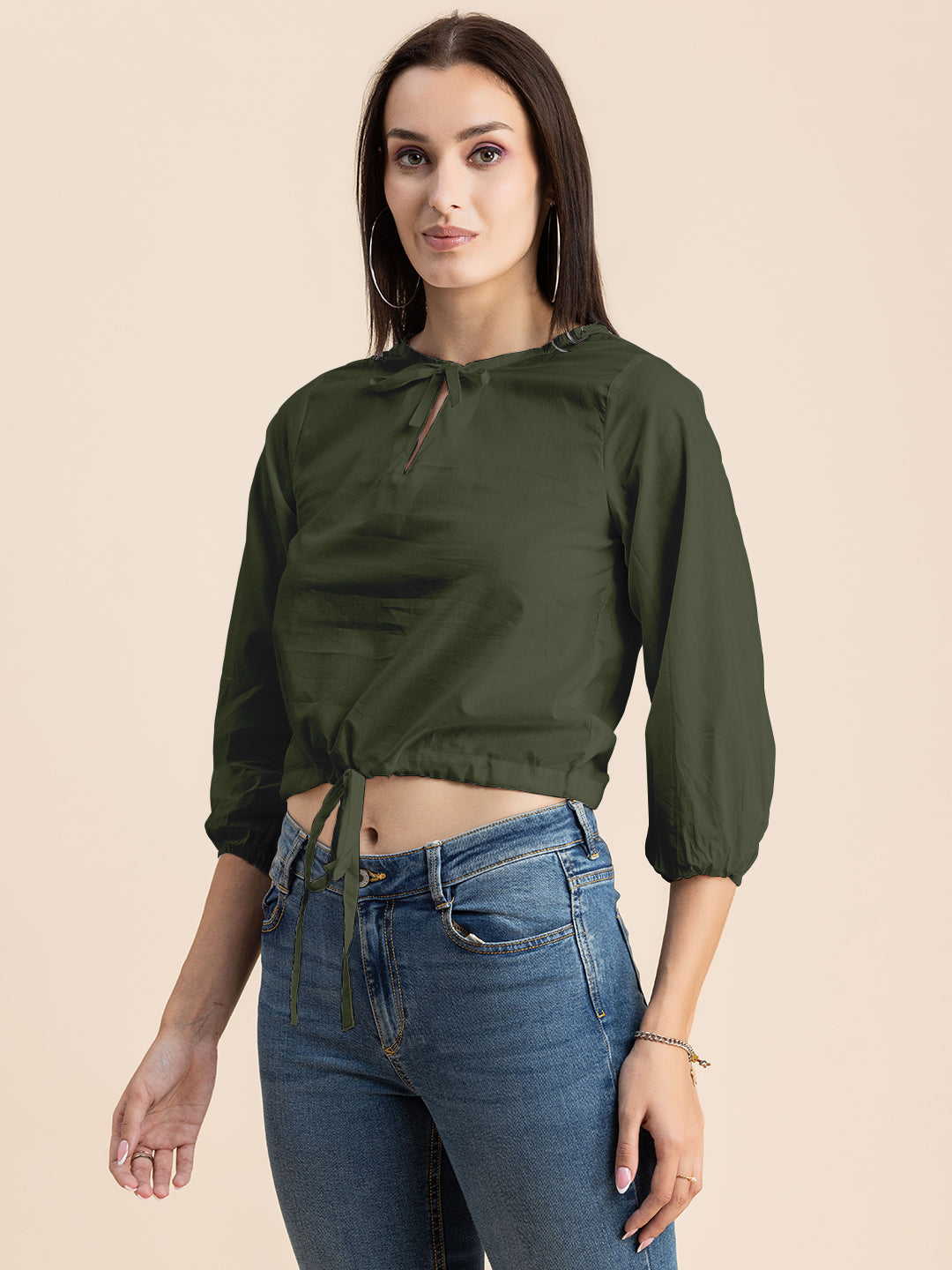 Printed Cotton Tie-Up Top