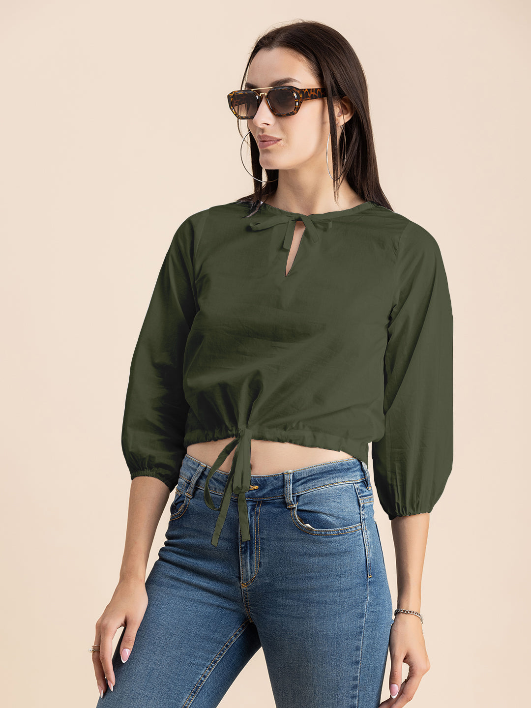 Printed Cotton Tie-Up Top