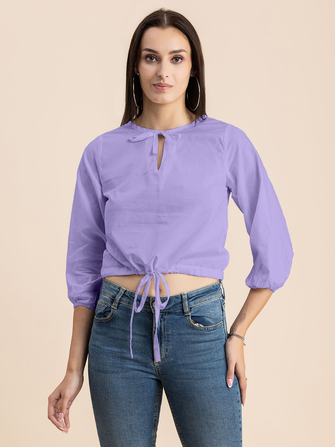 Printed Cotton Tie-Up Top