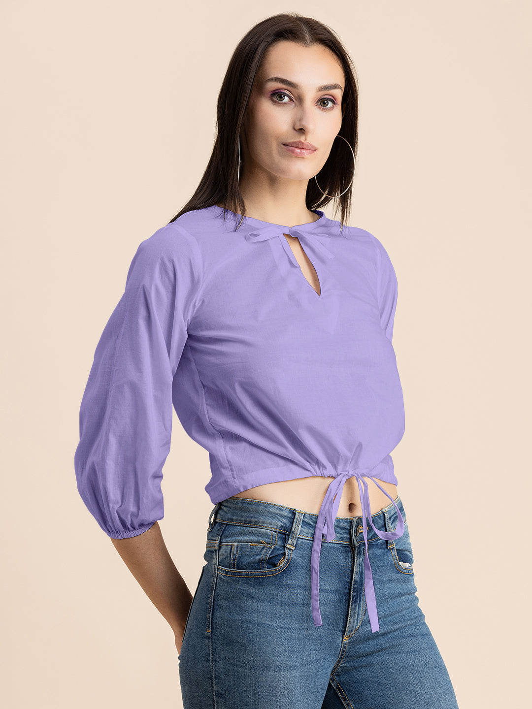 Printed Cotton Tie-Up Top