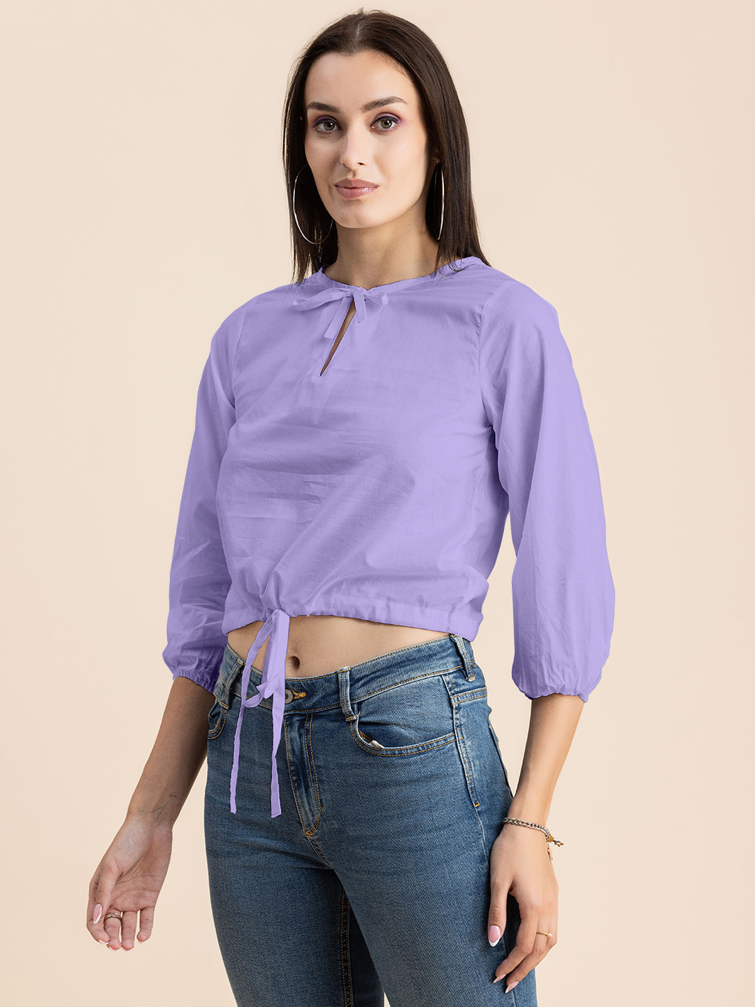 Printed Cotton Tie-Up Top