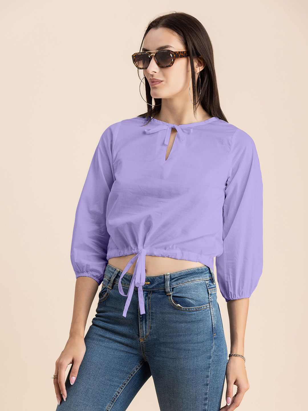 Printed Cotton Tie-Up Top