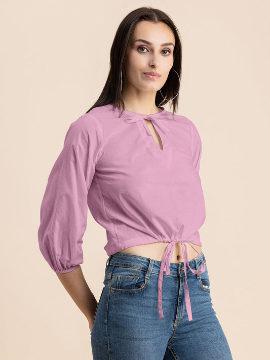 Printed Cotton Tie-Up Top