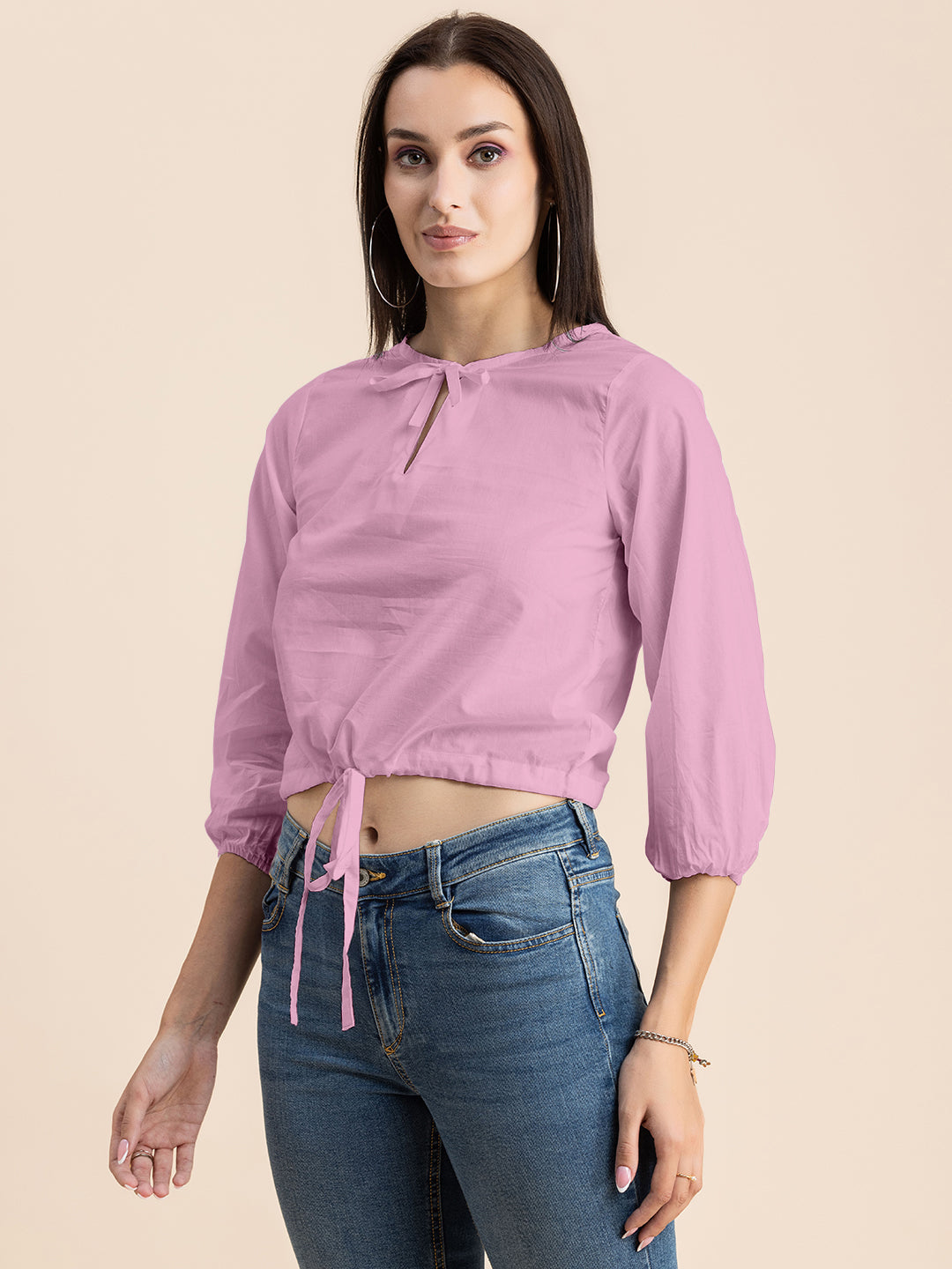 Printed Cotton Tie-Up Top