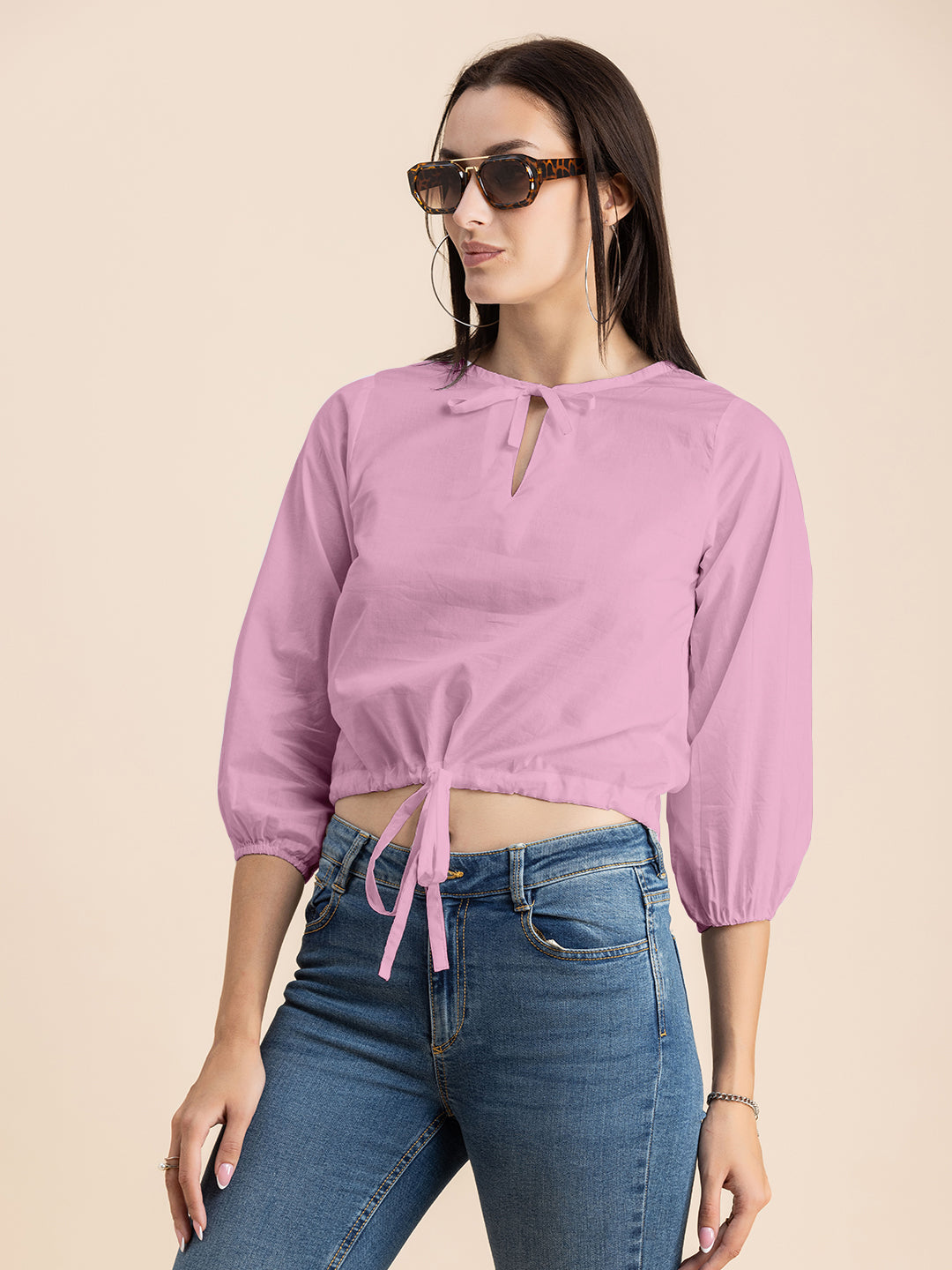 Printed Cotton Tie-Up Top