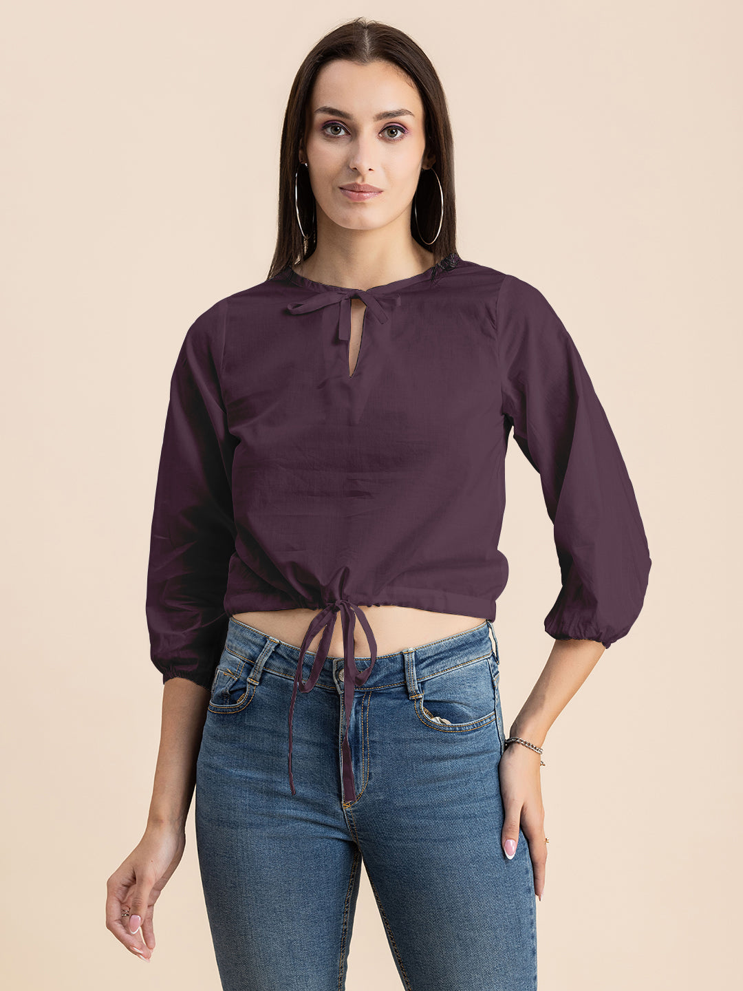 Printed Cotton Tie-Up Top