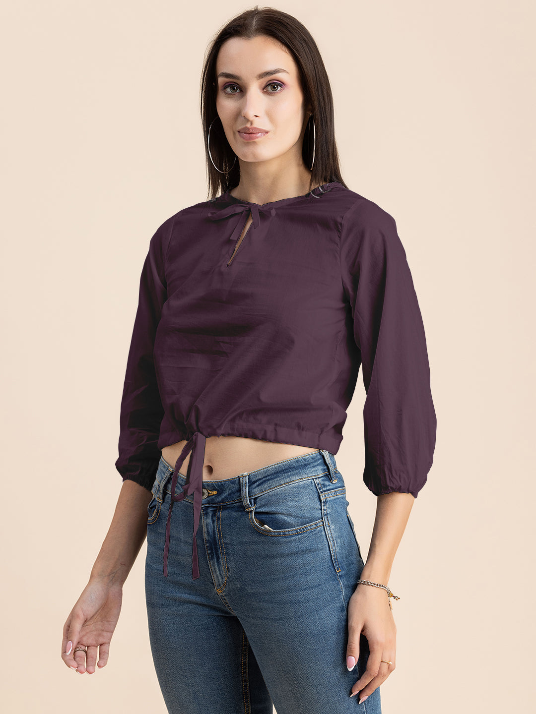 Printed Cotton Tie-Up Top