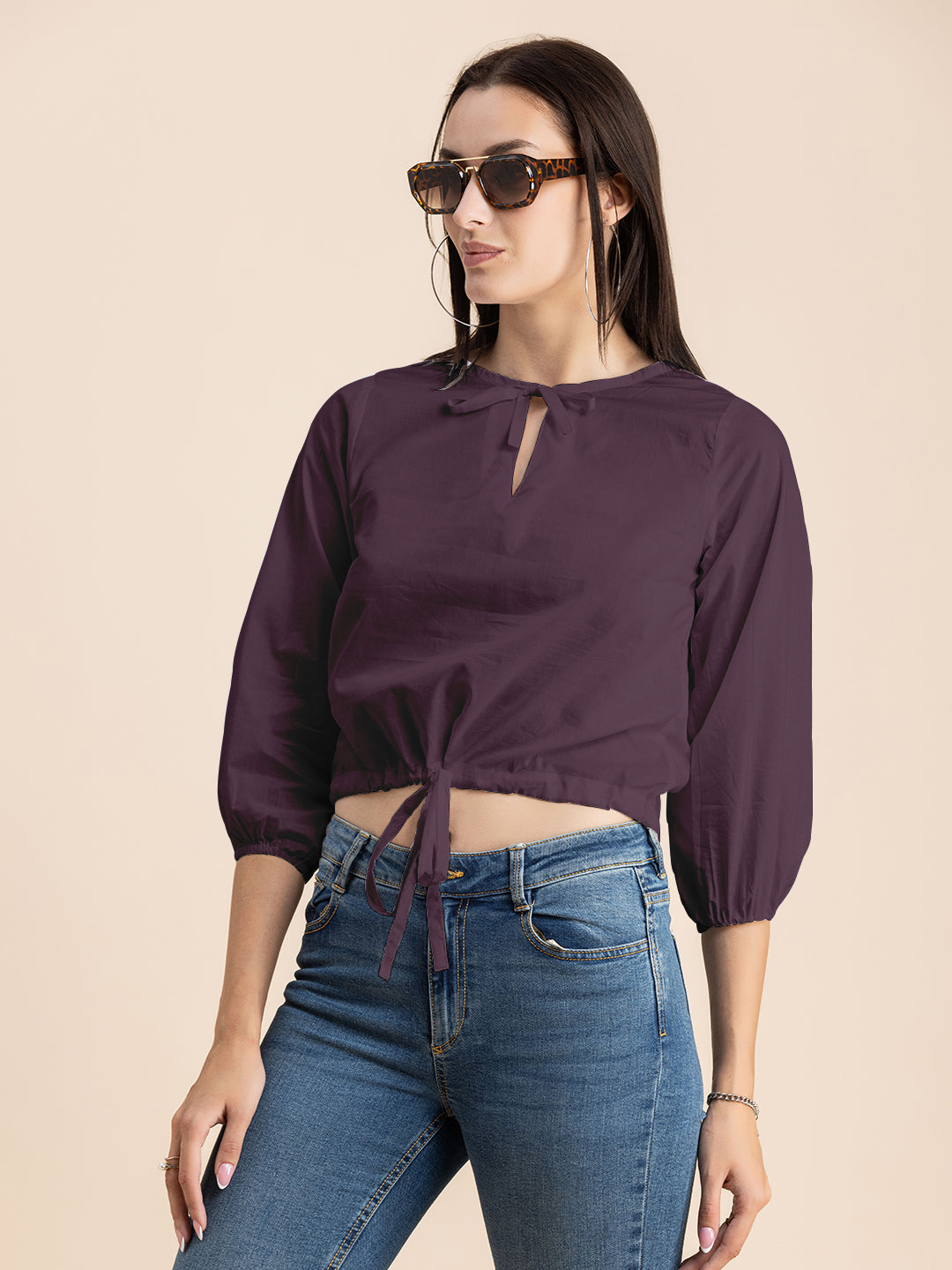 Printed Cotton Tie-Up Top