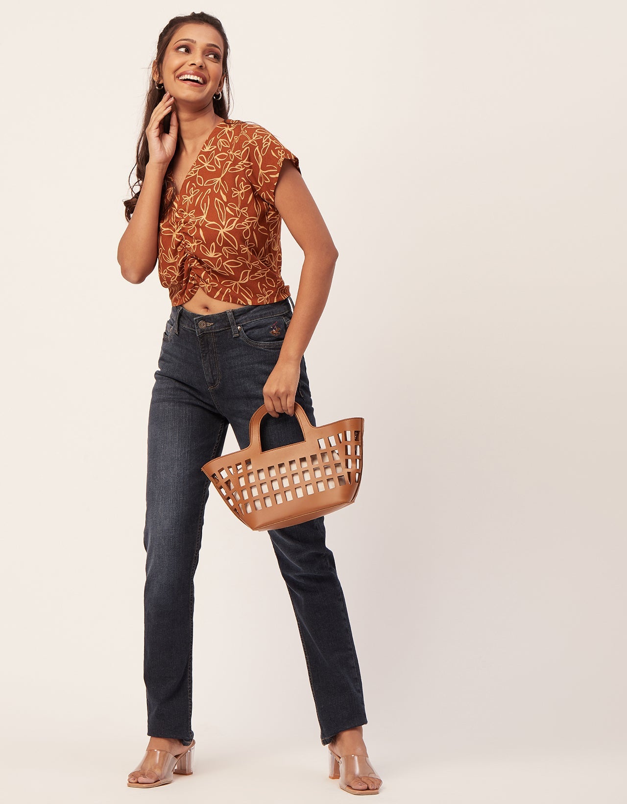Short Sleeve V-Neck Crop