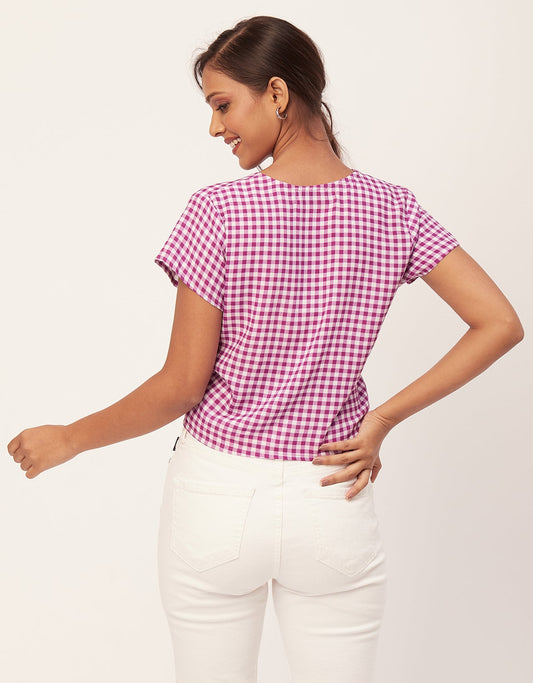 Short Sleeve V-Neck Crop
