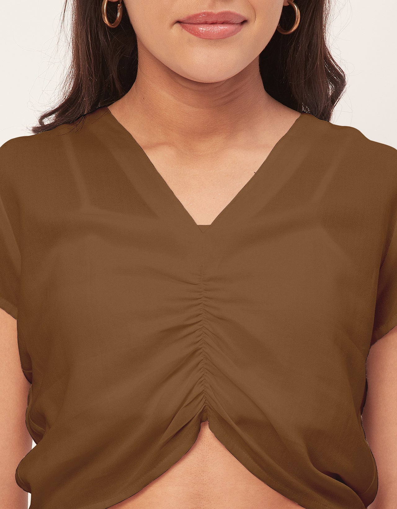 Short Sleeve V-Neck Crop