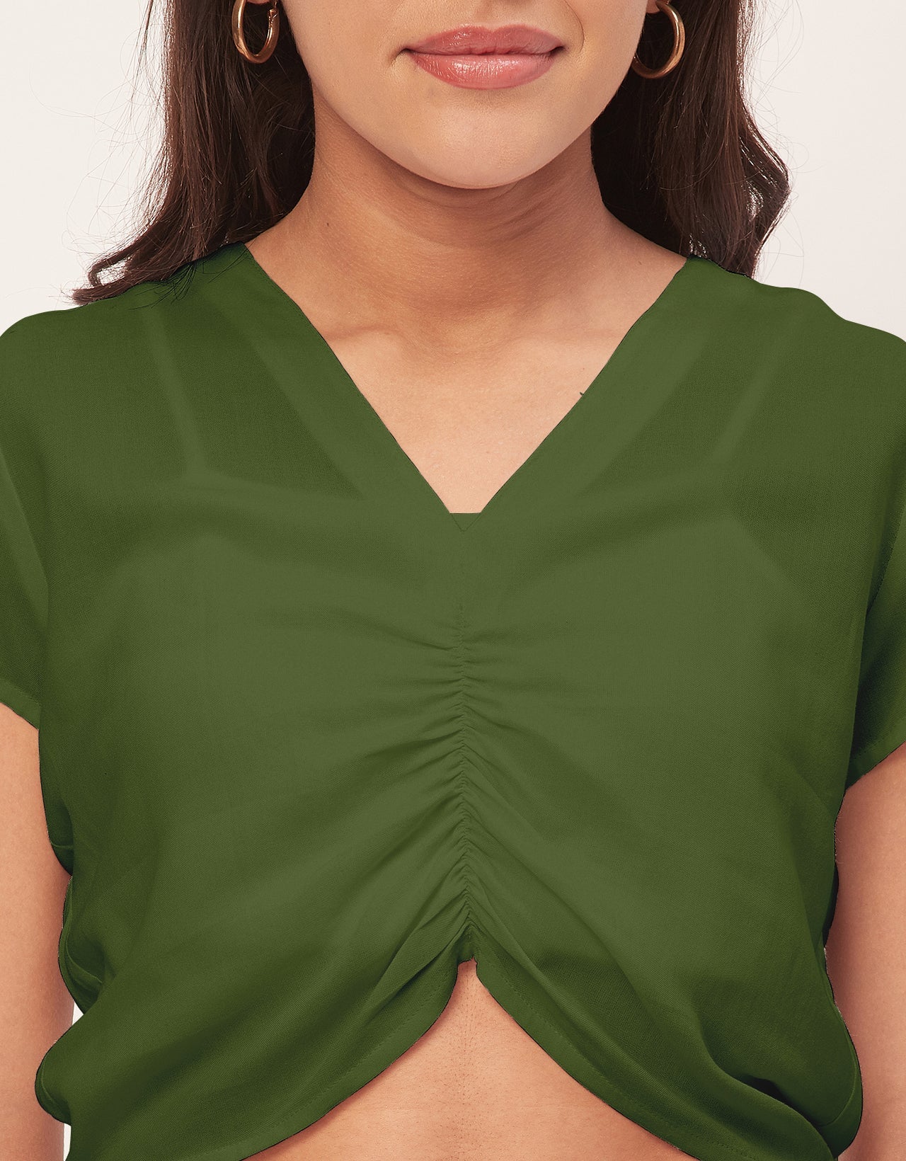 Short Sleeve V-Neck Crop