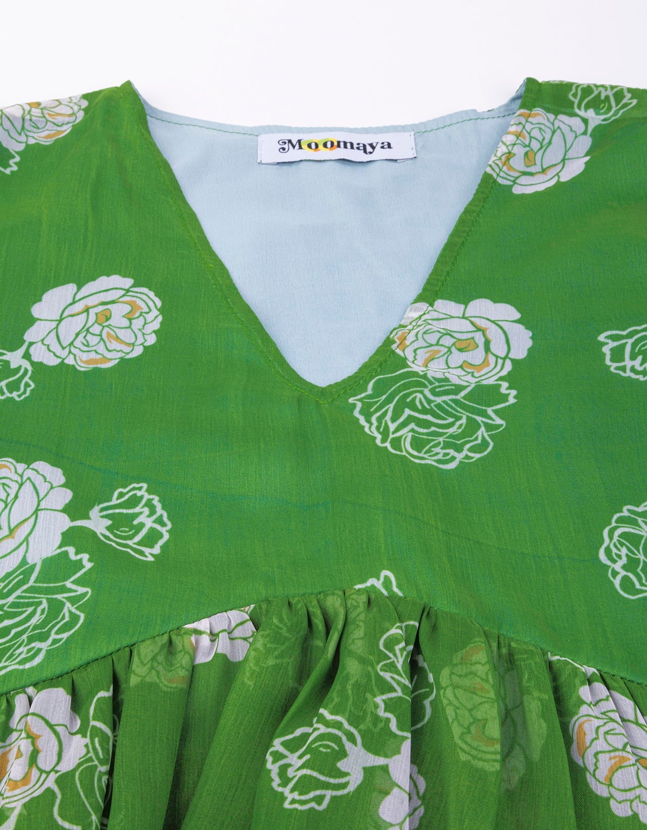 V Neck Balloon Sleeves