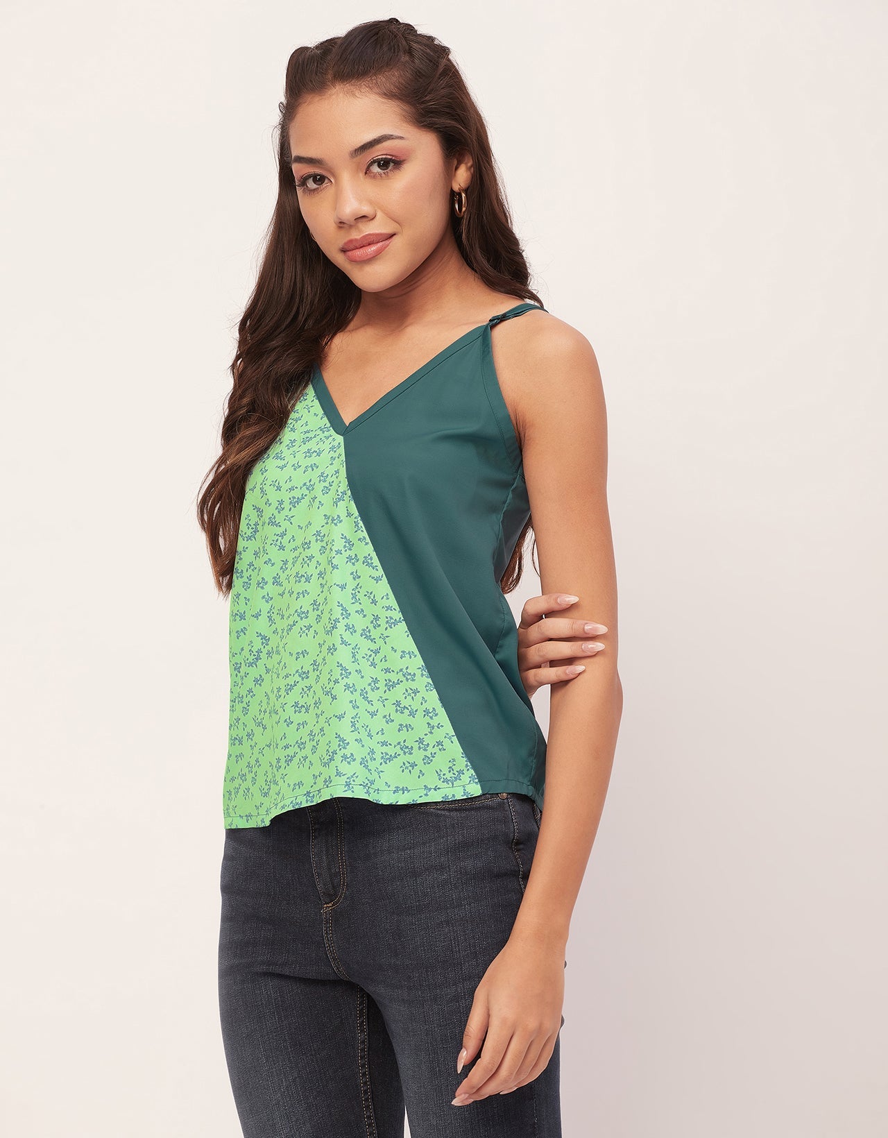 Spaghetti Strap V-Neck