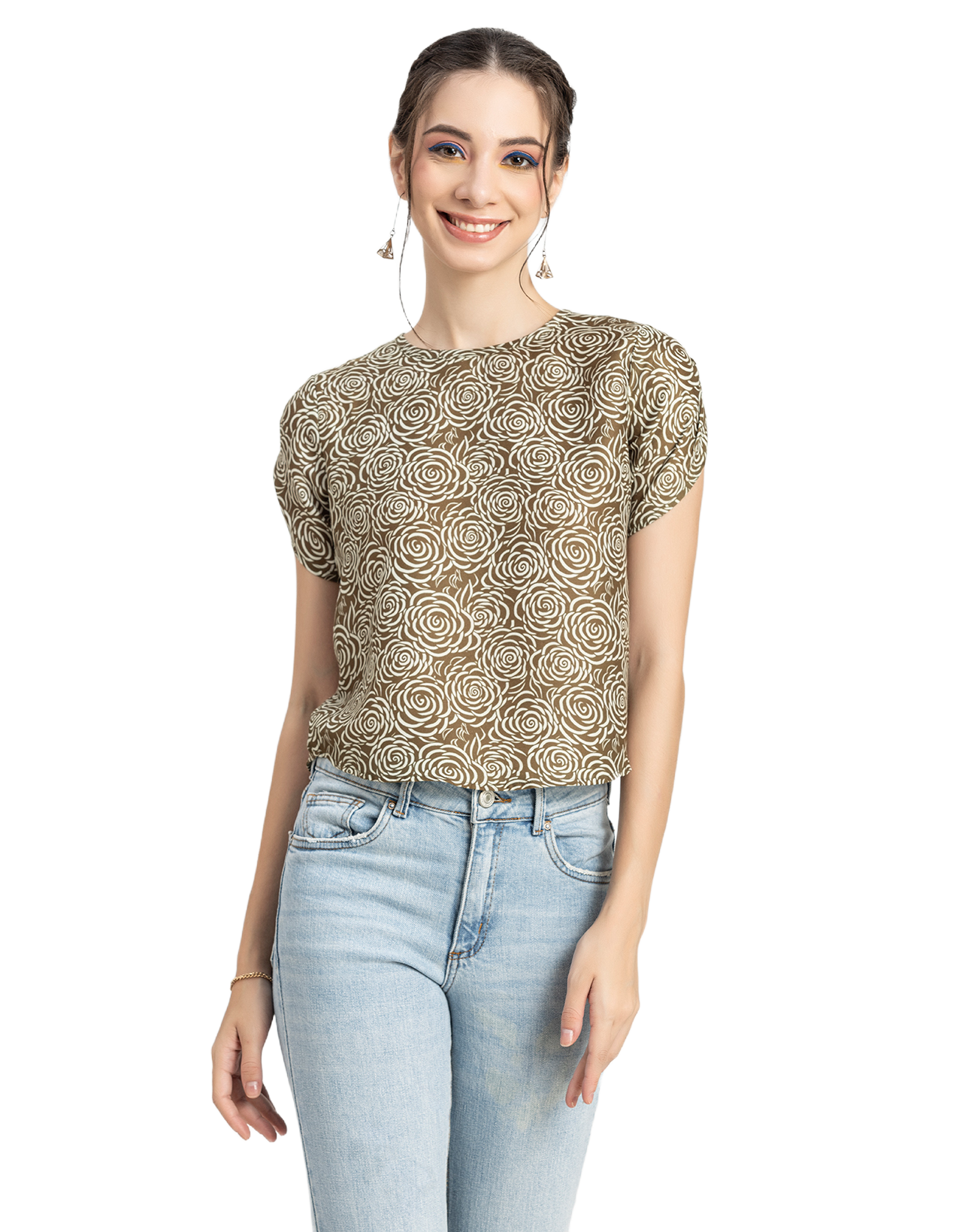 Round Neck Petal Sleeves