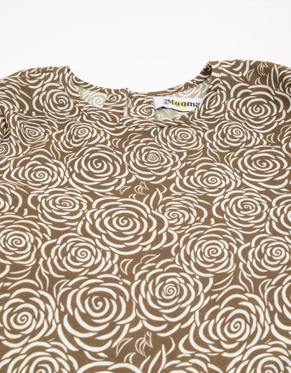 Round Neck Petal Sleeves