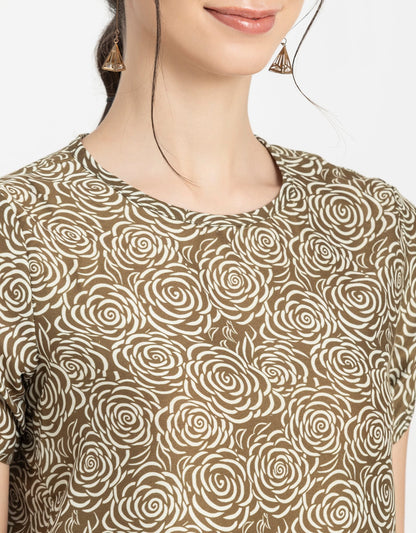 Round Neck Petal Sleeves
